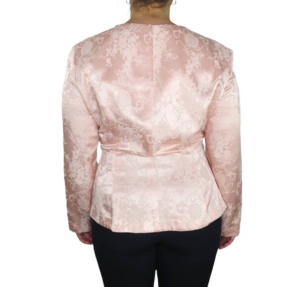 Nah Nah Collection 80s Vintage Pink Sparkly Satin Jacket Large Glam Balletcore - Picture 6 of 6